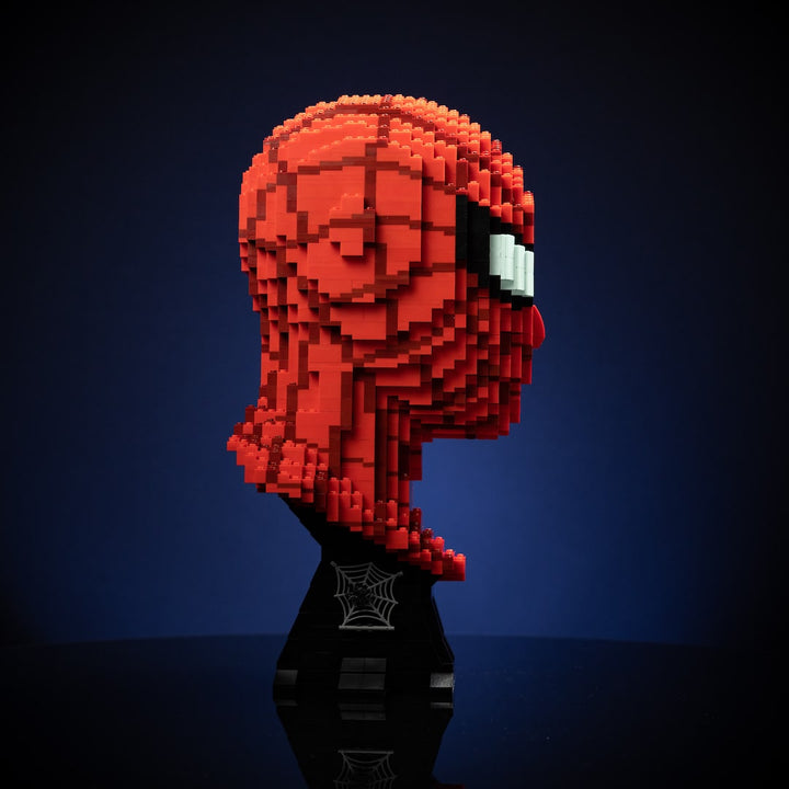 Web Slinger (No Way Home) Life-Sized Bust built with LEGO® bricks - by Bricker Builds