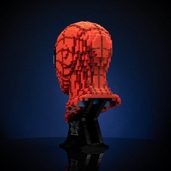 Web Slinger (No Way Home) Life-Sized Bust built with LEGO® bricks - by Bricker Builds