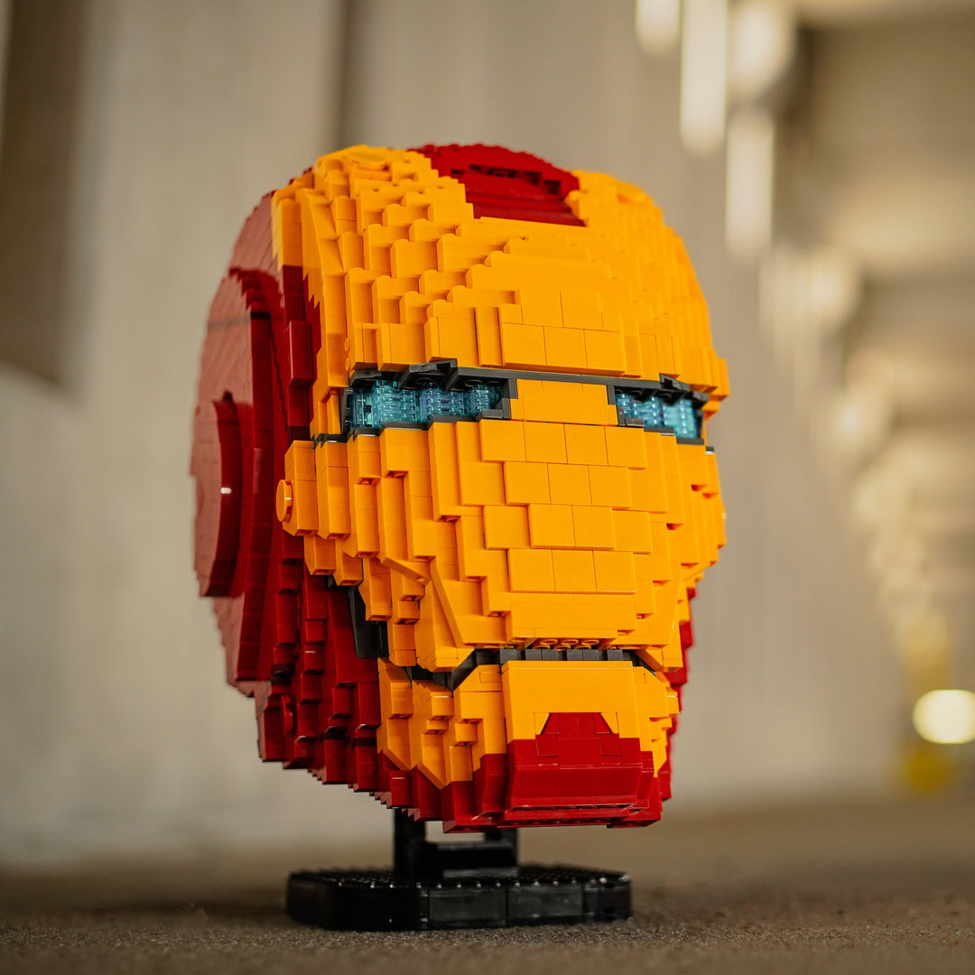3d printed lego iron man helmet Stark's Life-Sized "lego iron man helmet" 3D