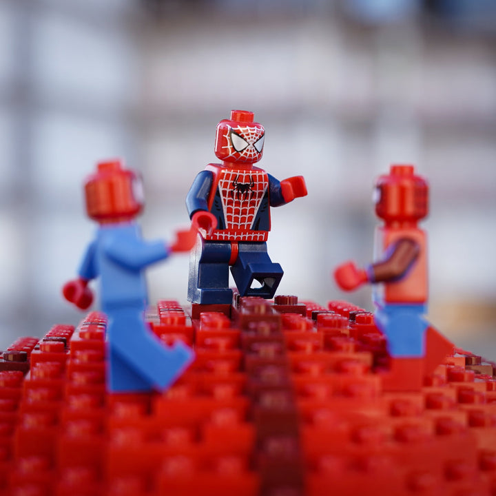 Web Slinger (No Way Home) Life-Sized Bust built with LEGO® bricks - by Bricker Builds