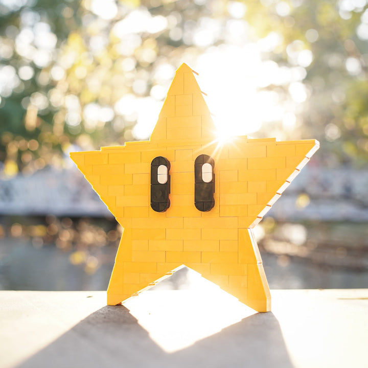 Yellow Star Life-Sized Sculpture built with LEGO® bricks - by Bricker Builds