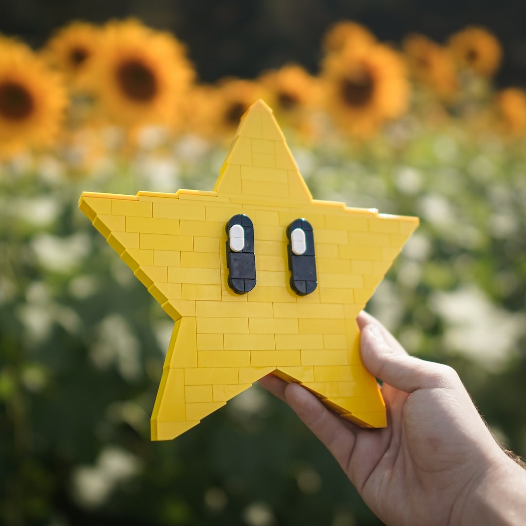 Yellow Star in LEGO Bricks by Bricker Builds Italian Brothers Video Game Item