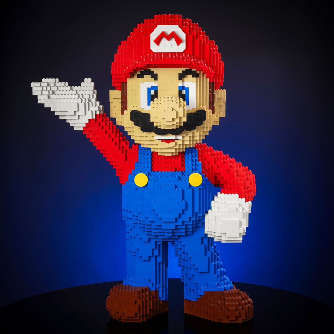 Italian Plumber Life-Sized Sculpture built with LEGO® bricks - by Bricker Builds