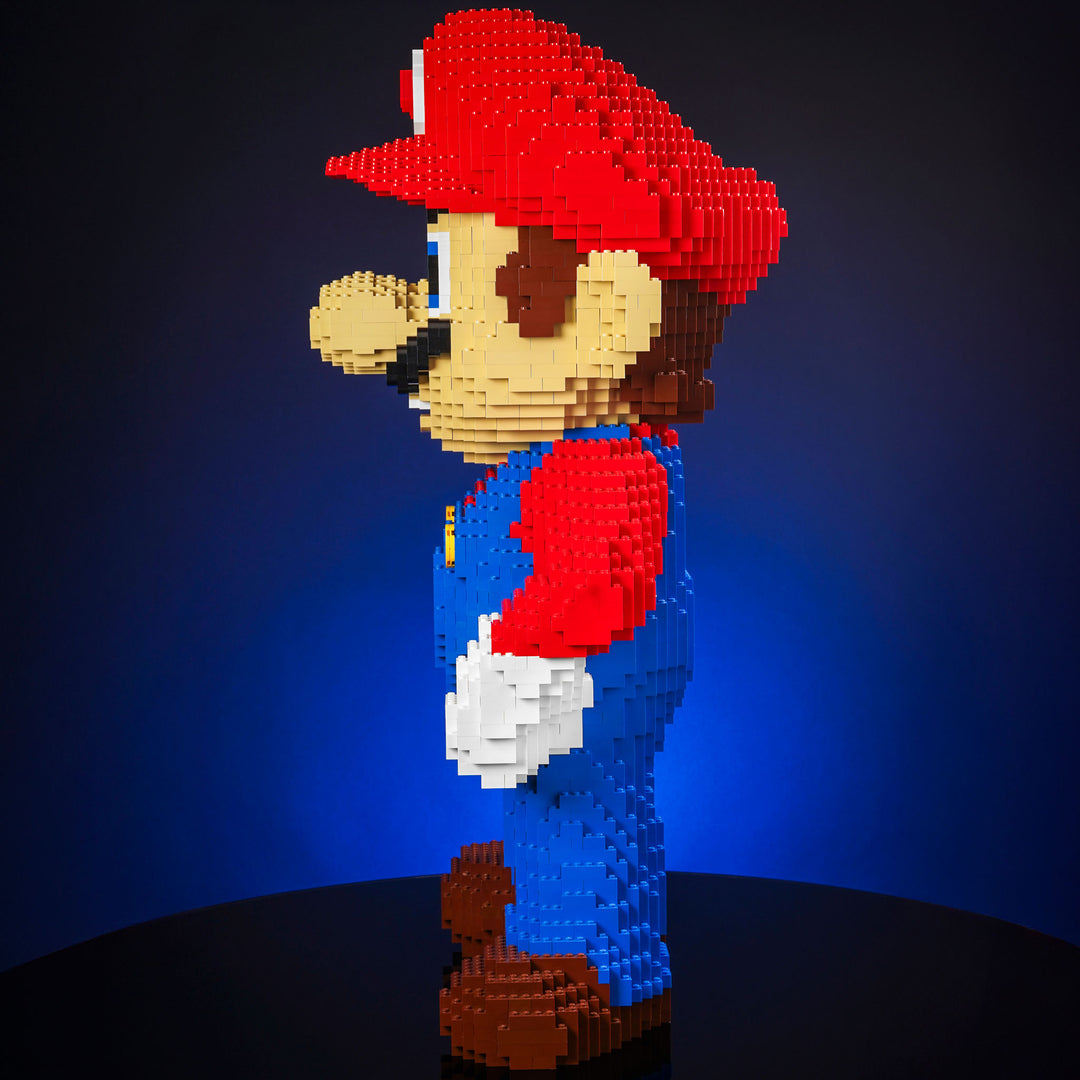 Italian Plumber Life-Sized Sculpture built with LEGO® bricks - by Bricker Builds