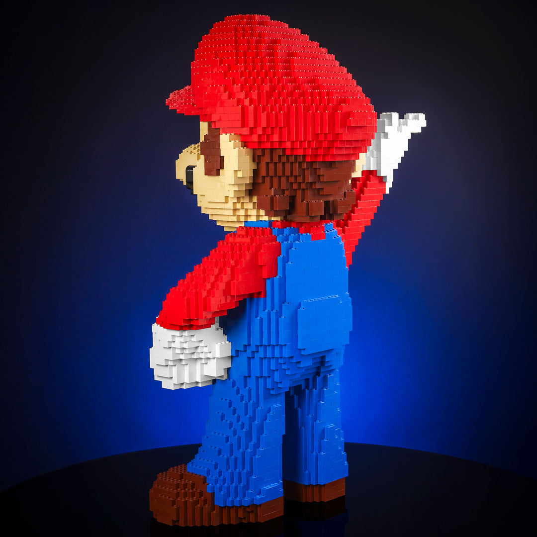 Italian Plumber Life-Sized Sculpture built with LEGO® bricks - by Bricker Builds