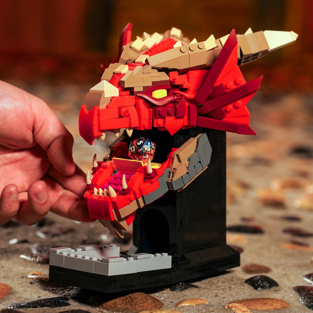 Red Dragon Dice Tower by Bricker Builds with LEGO Bricks 20 Sided Die
