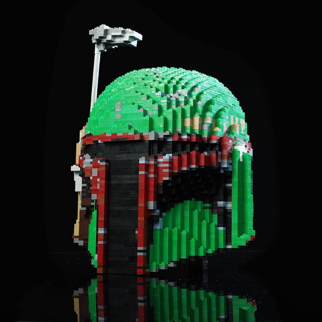 Boba Fett Life-Sized Helmet (instructions) in LEGO bricks - Bricker Builds