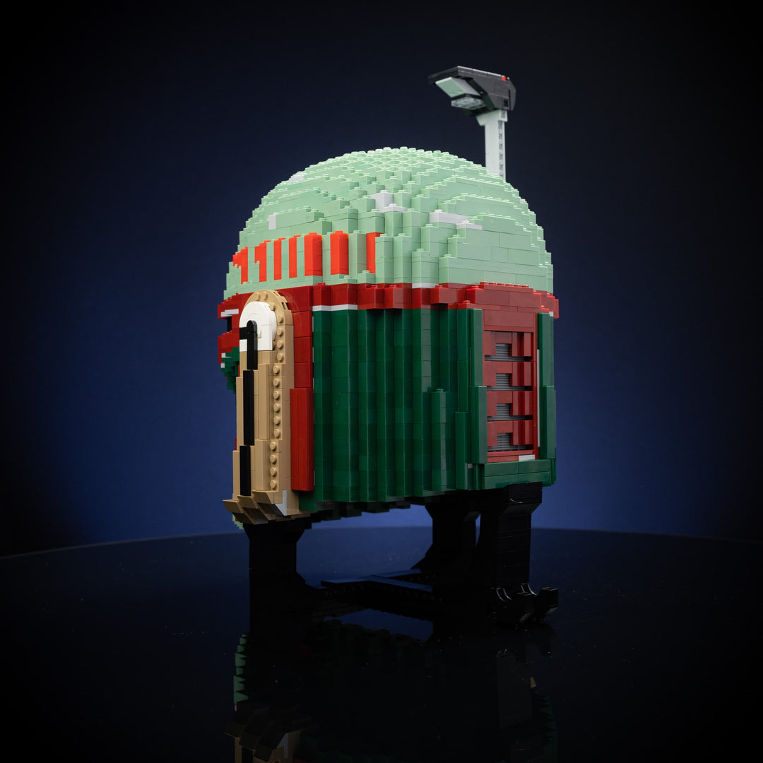 Boba Life-Sized Replica Helmet built with LEGO® bricks - by Bricker Builds