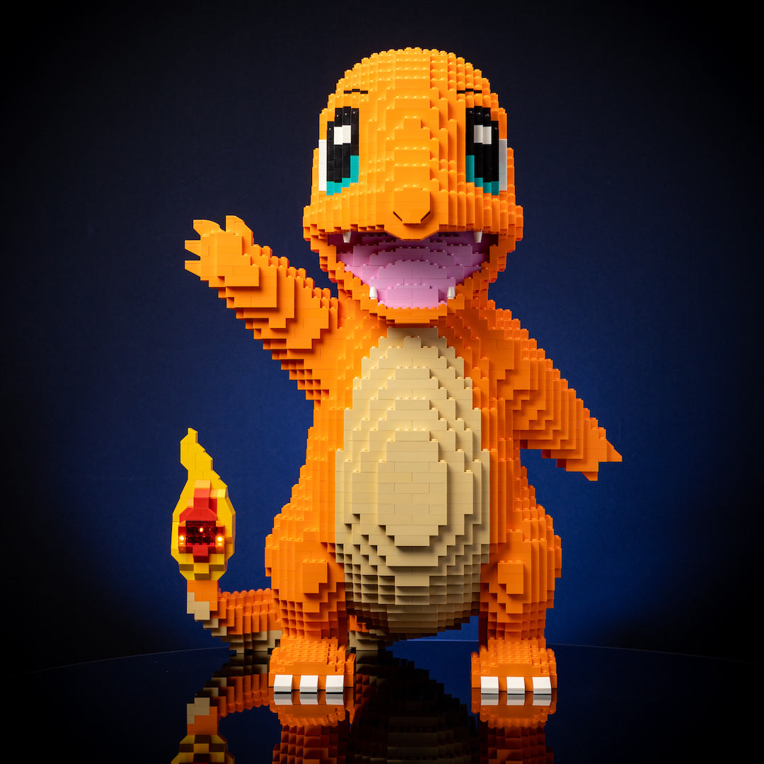 Fire Lizard Life-Sized Sculpture built with LEGO® bricks - Bricks & Instructions + FREE Light Kit by Bricker Builds