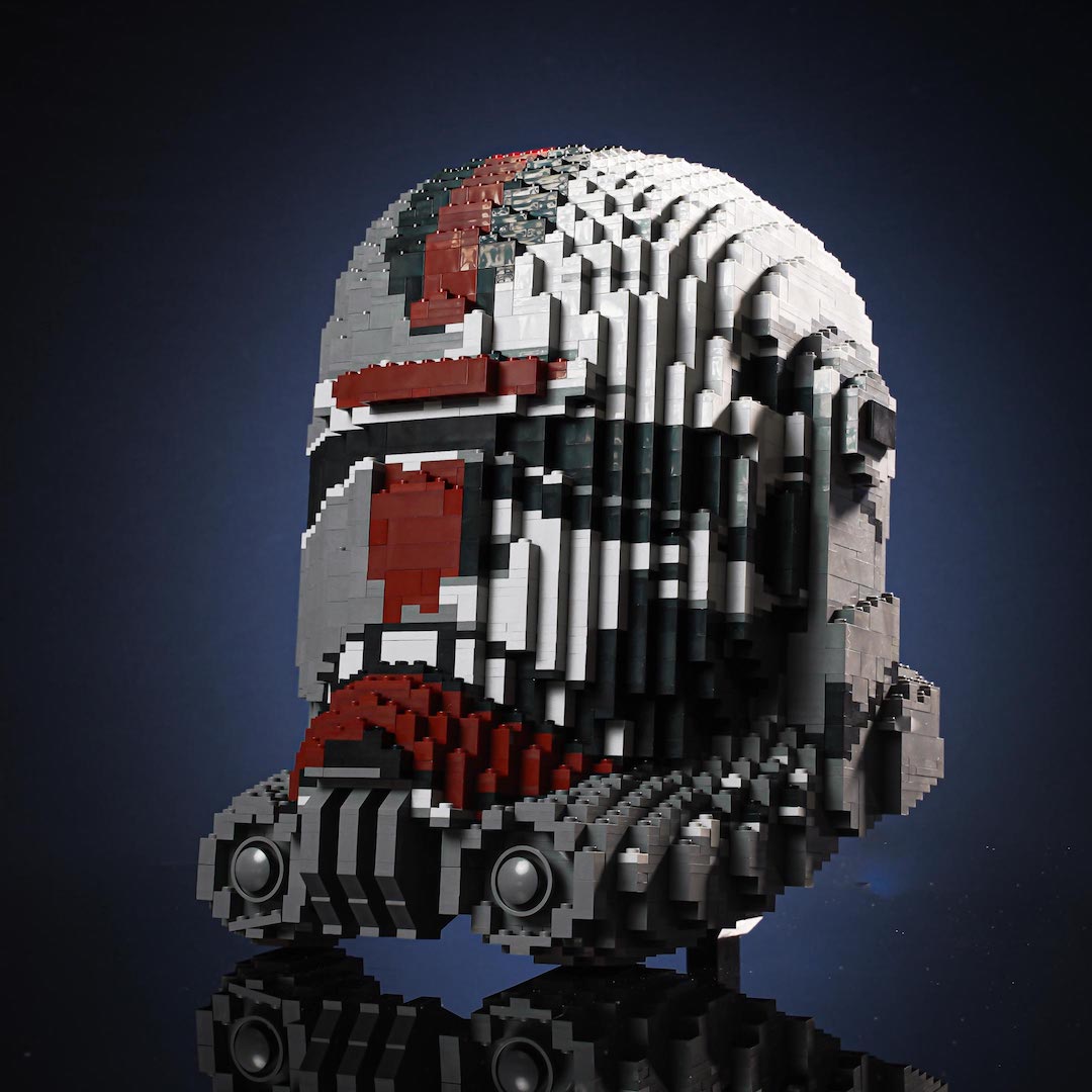 Hunter Life-Sized Helmet built with LEGO® bricks - Instructions Only by Bricker Builds