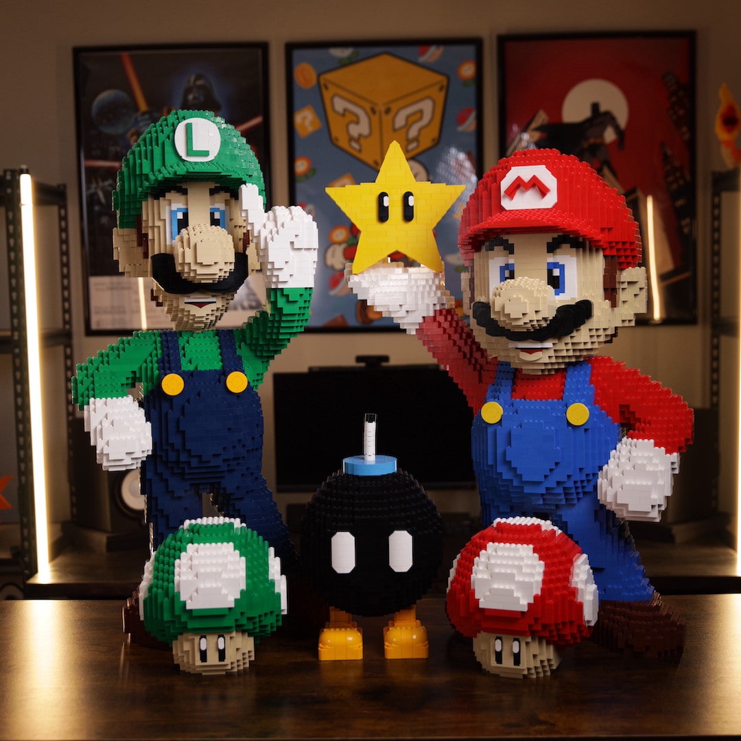 Lego Pixel Art Lego Mario Bros Yellow Star Life-Sized Sculpture