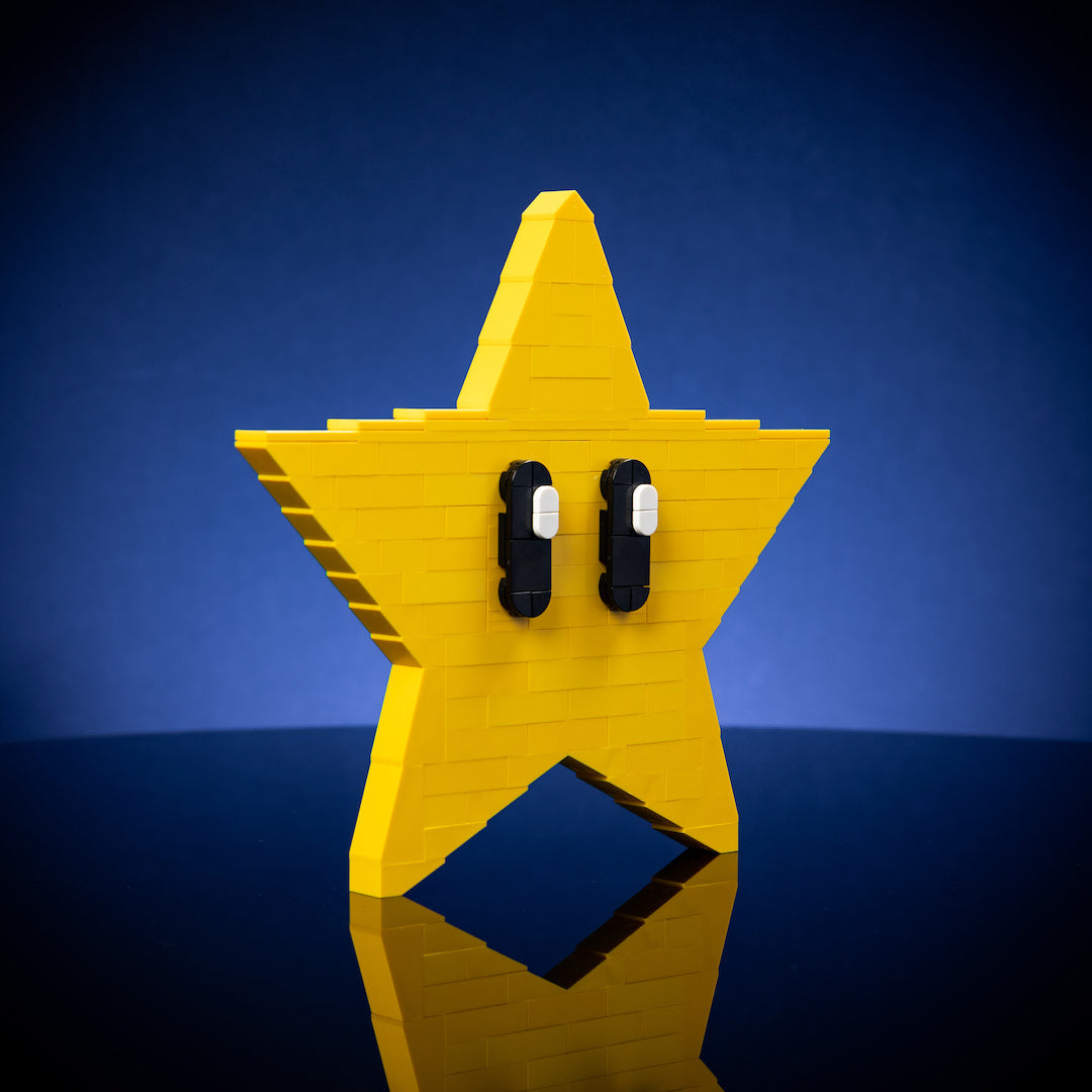 Yellow Star Life-Sized Sculpture built with LEGO® bricks - by Bricker Builds