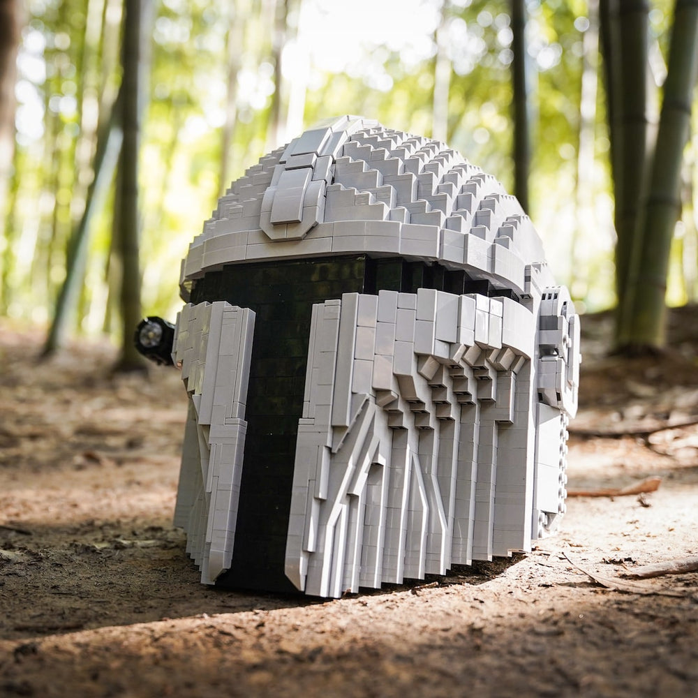 Mando Life-Sized Helmet built with LEGO® bricks - by Bricker Builds