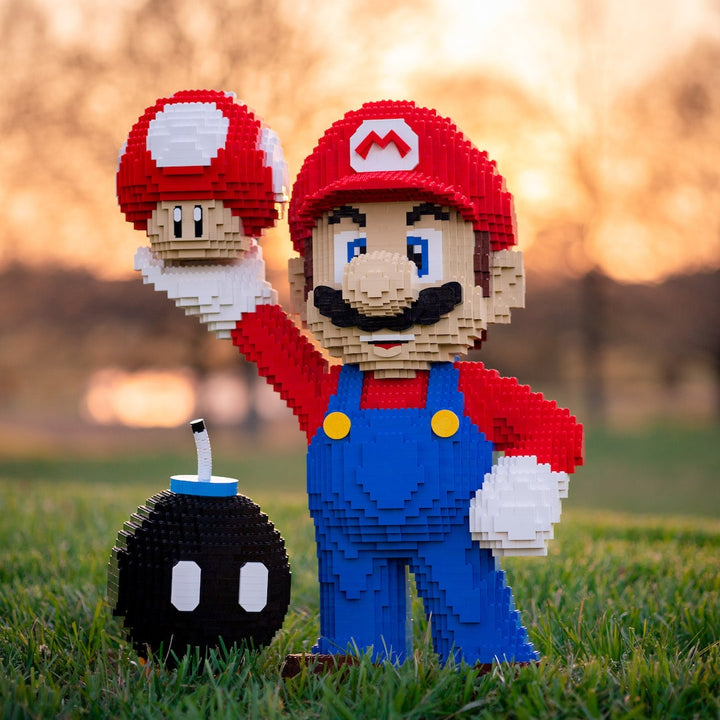 Italian Plumber Life-Sized Sculpture built with LEGO® bricks - by Bricker Builds