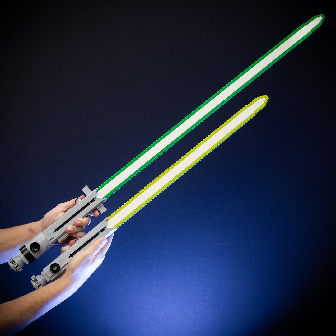 Padawan Tano's Sabers Life-Sized Replicas built with LEGO® bricks - by Bricker Builds