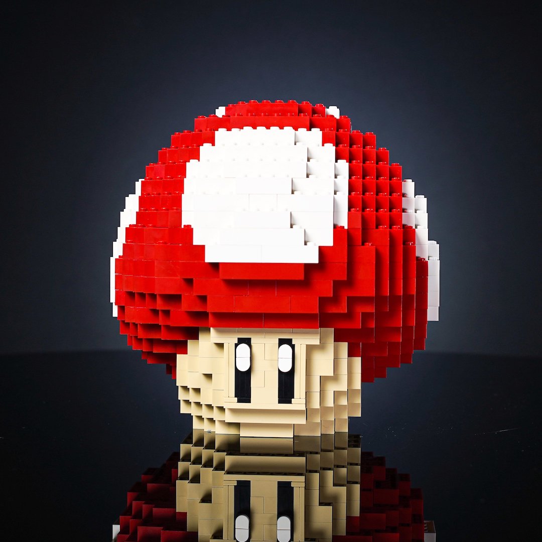 Red Mushroom Life-Sized Sculpture built with LEGO® bricks - by Bricker Builds