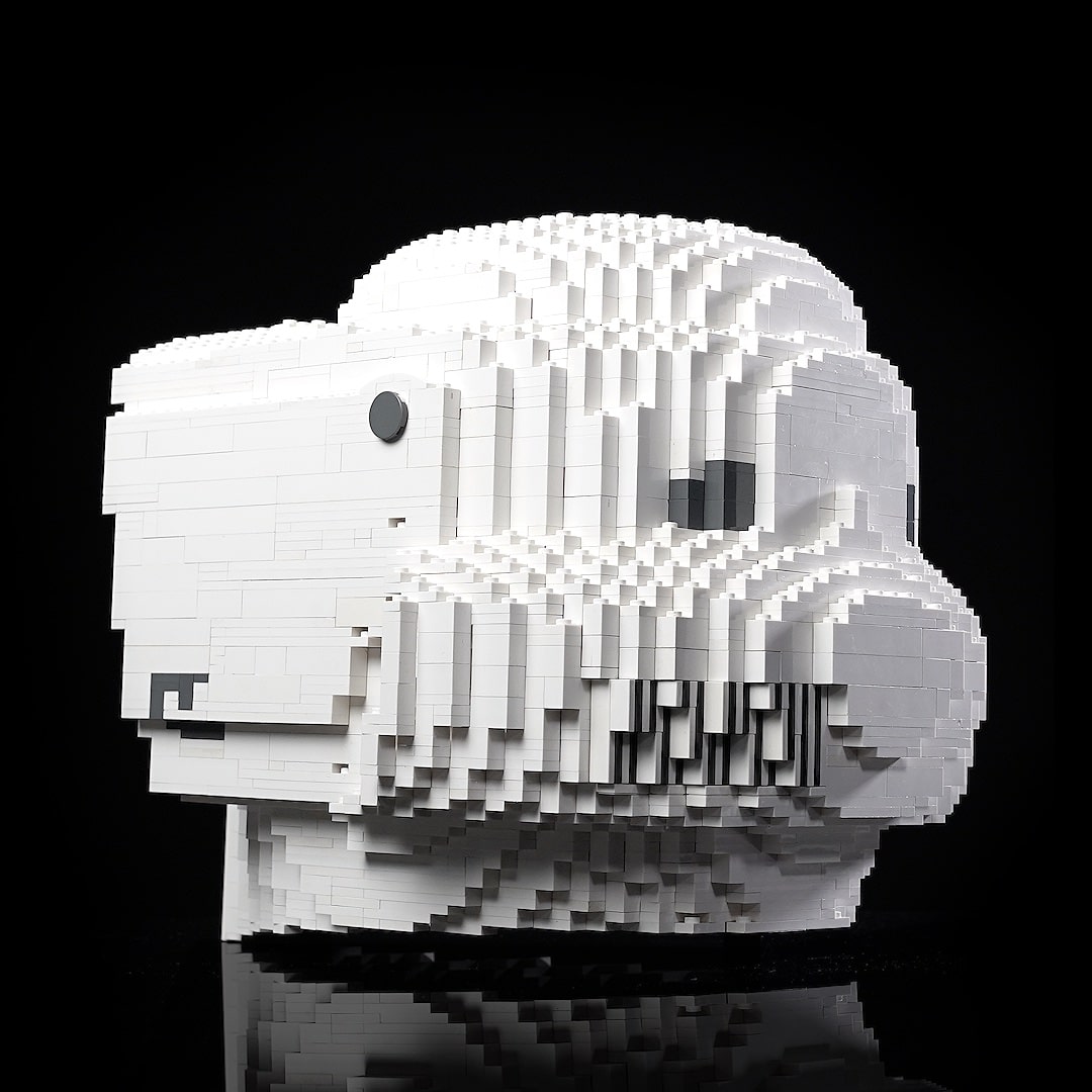 Scout Trooper Life-Sized Helmet (instructions) in LEGO bricks - Bricker Builds